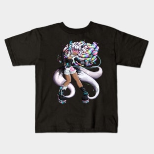 Cyber Kitsune Girl Kids T-Shirt